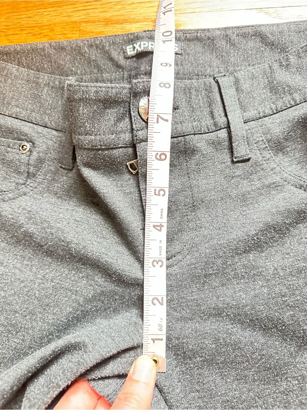 Express Dark Heather Gray Stretch Ponte Pants M Straight Leg 5 Pocket - Picture 6 of 9